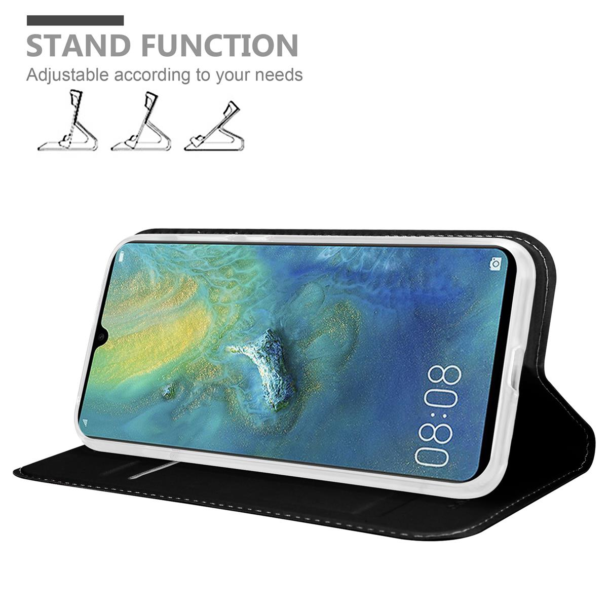 Schwarzes Handycase mit Telefon im Stand. Der Bildschirm zeigt 08:08.