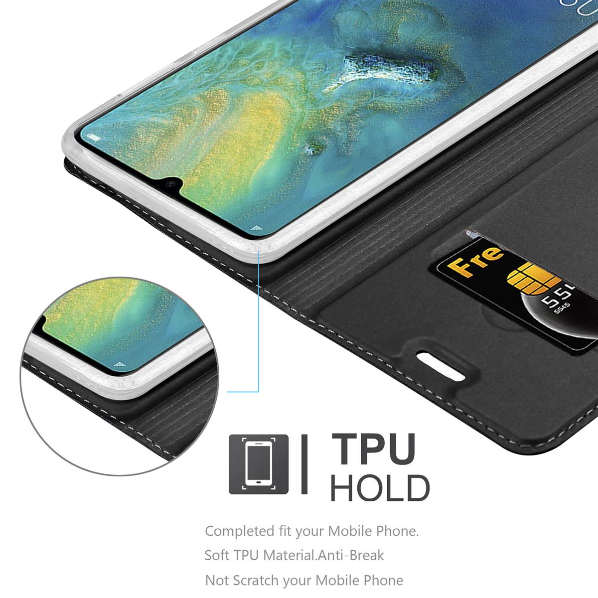 Telefon in schwarzer Hülle offen, mit SIM-Karte. Text: TPU HOLD. Hintergrund: weiß.