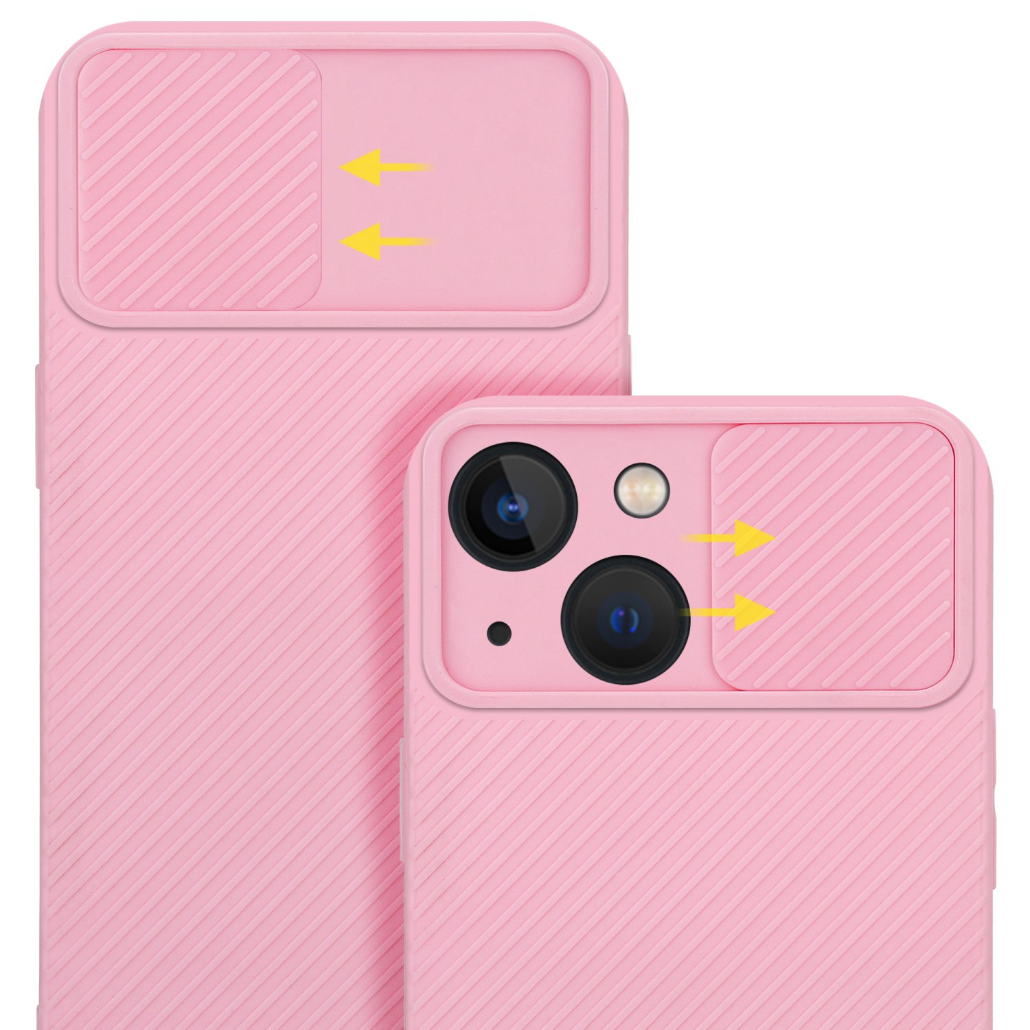 Rosa CADORABO Kameraschutz, Hülle iPhone Bonbon Apple, mit Backcover, 13,