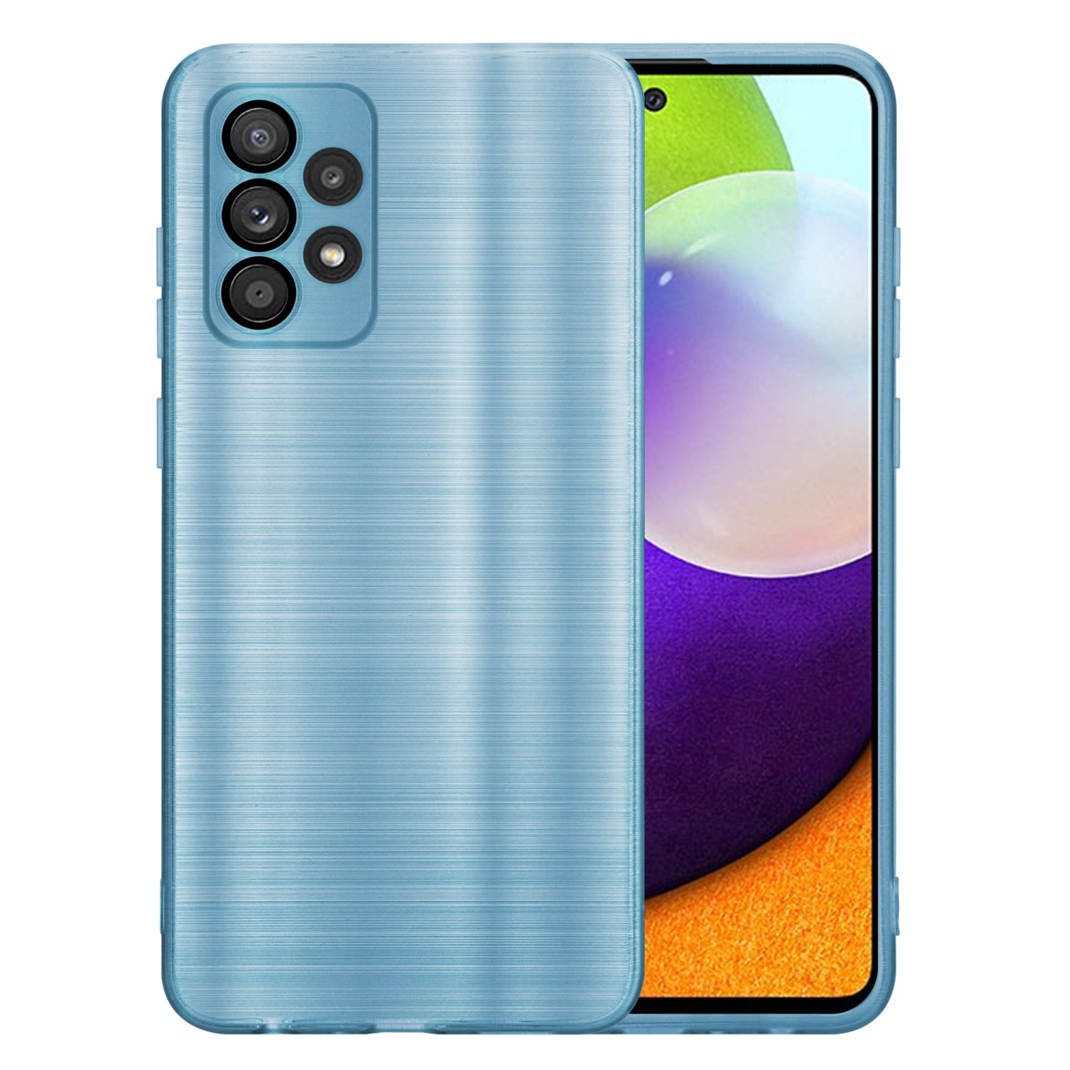 CADORABO Hülle 5G) Backcover, A52s, Galaxy A52 Brushed mit Brushed (4G Kameraschutz / Samsung, Design, / Türkis