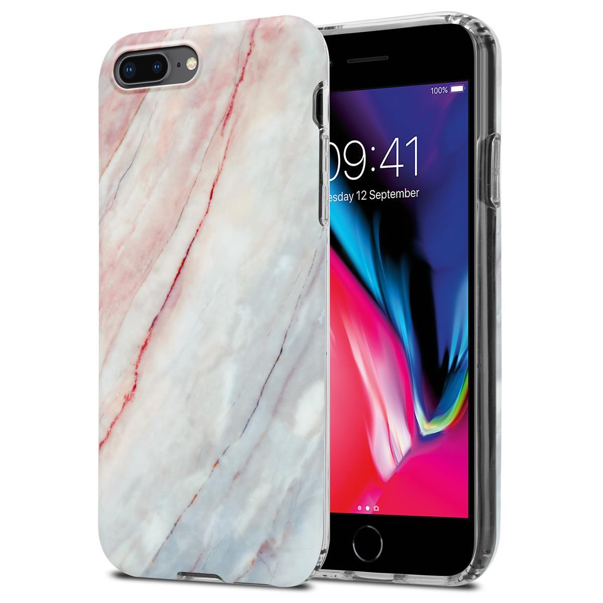 Handyhülle mit Marmormuster, Telefon rechts. Hintergrund ist weiß.