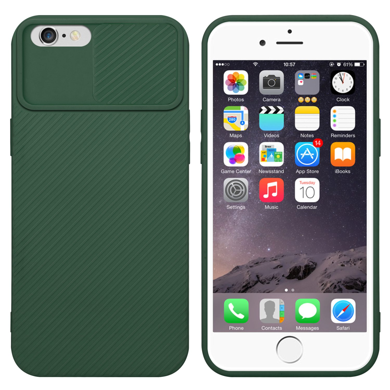 Grün Hülle / Kameraschutz, PLUS, Bonbon mit 6 Apple, 6S PLUS CADORABO Backcover, iPhone