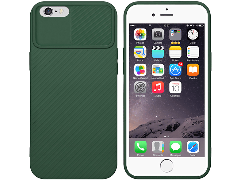 Grün Hülle / Kameraschutz, PLUS, Bonbon mit 6 Apple, 6S PLUS CADORABO Backcover, iPhone