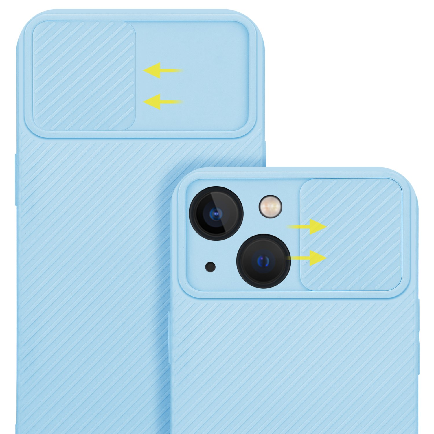 Hell CADORABO mit iPhone Backcover, Hülle Blau Bonbon Apple, Kameraschutz, 13,