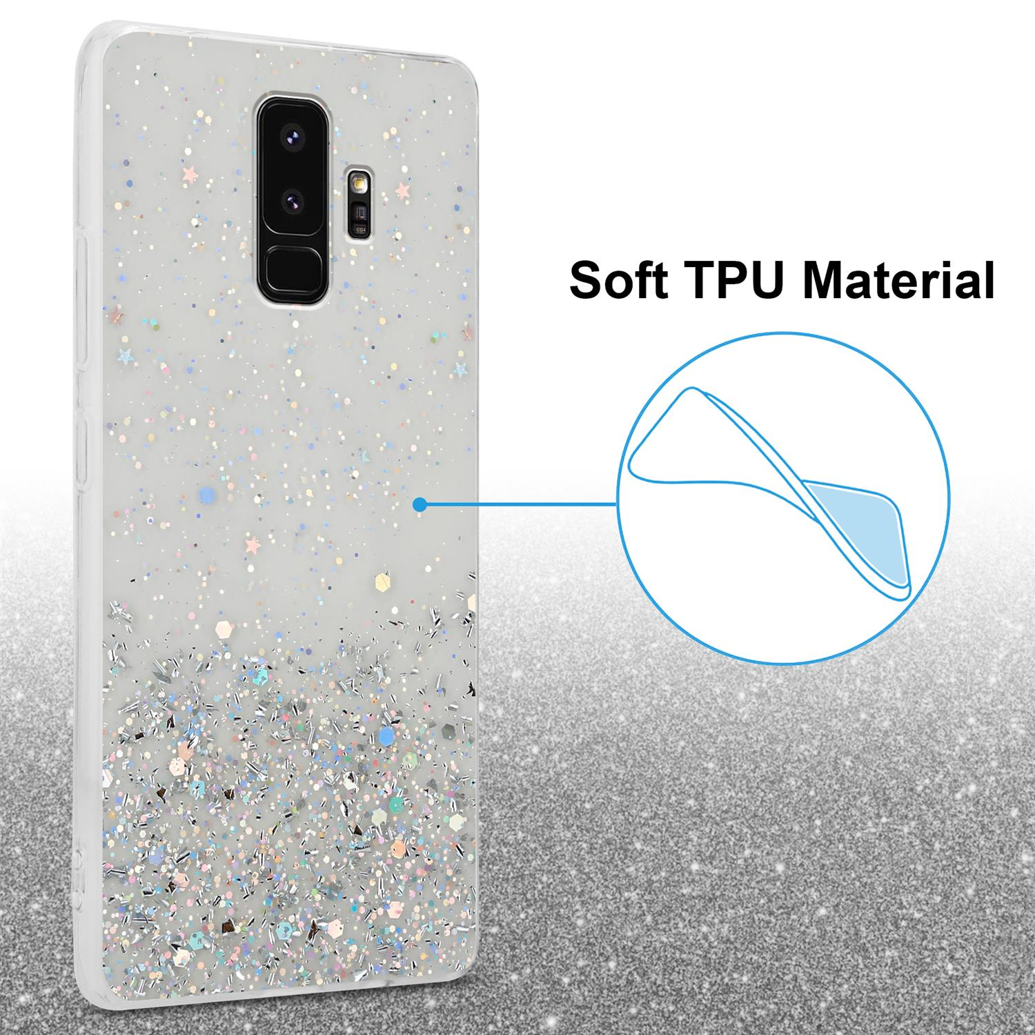 CADORABO Schutzhülle mit Transparent mit S9 Glitter Glitter, Galaxy funkelnden Samsung, Backcover, PLUS
