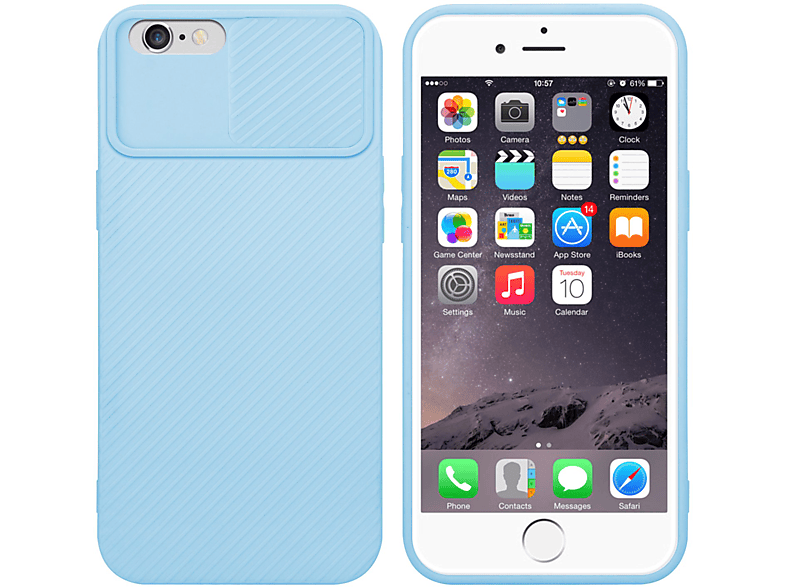 CADORABO Hülle mit Kameraschutz, Backcover, Apple, iPhone 6 PLUS / 6S PLUS, Bonbon Hell Blau