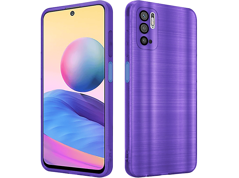 CADORABO Hülle mit Kameraschutz Brushed Design, Backcover, Xiaomi, RedMi NOTE 10 5G / POCO M3 PRO 5G, Brushed Lila