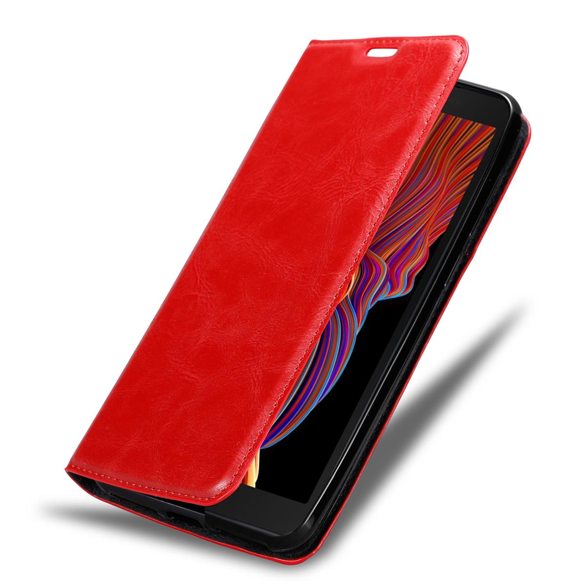 CADORABO Book Magnet Hülle Magnet, Bookcover, Samsung, Galaxy XCover 5, APFEL ROT