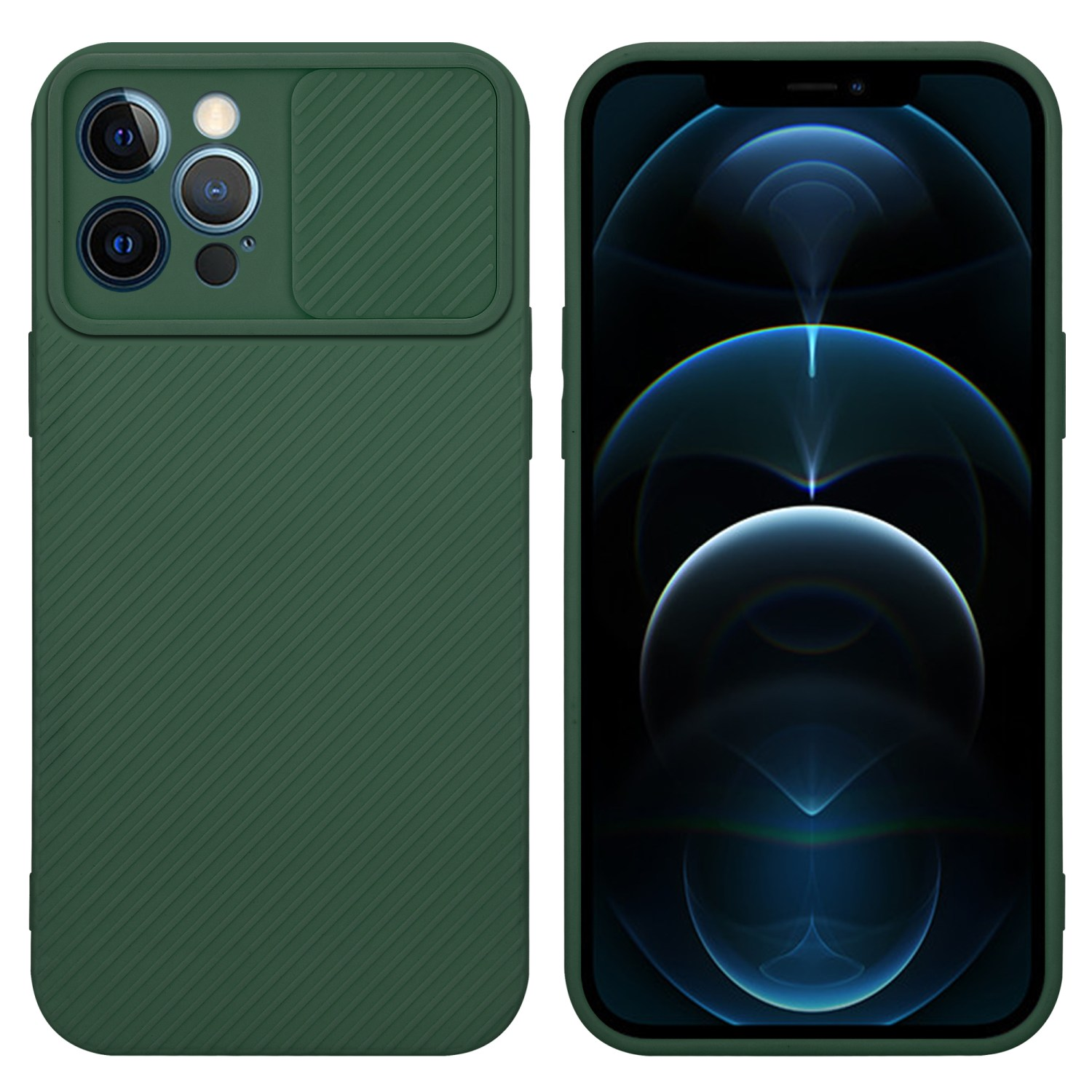 Kameraschutz, Bonbon Backcover, 12 Apple, MAX, iPhone mit Grün Hülle CADORABO PRO