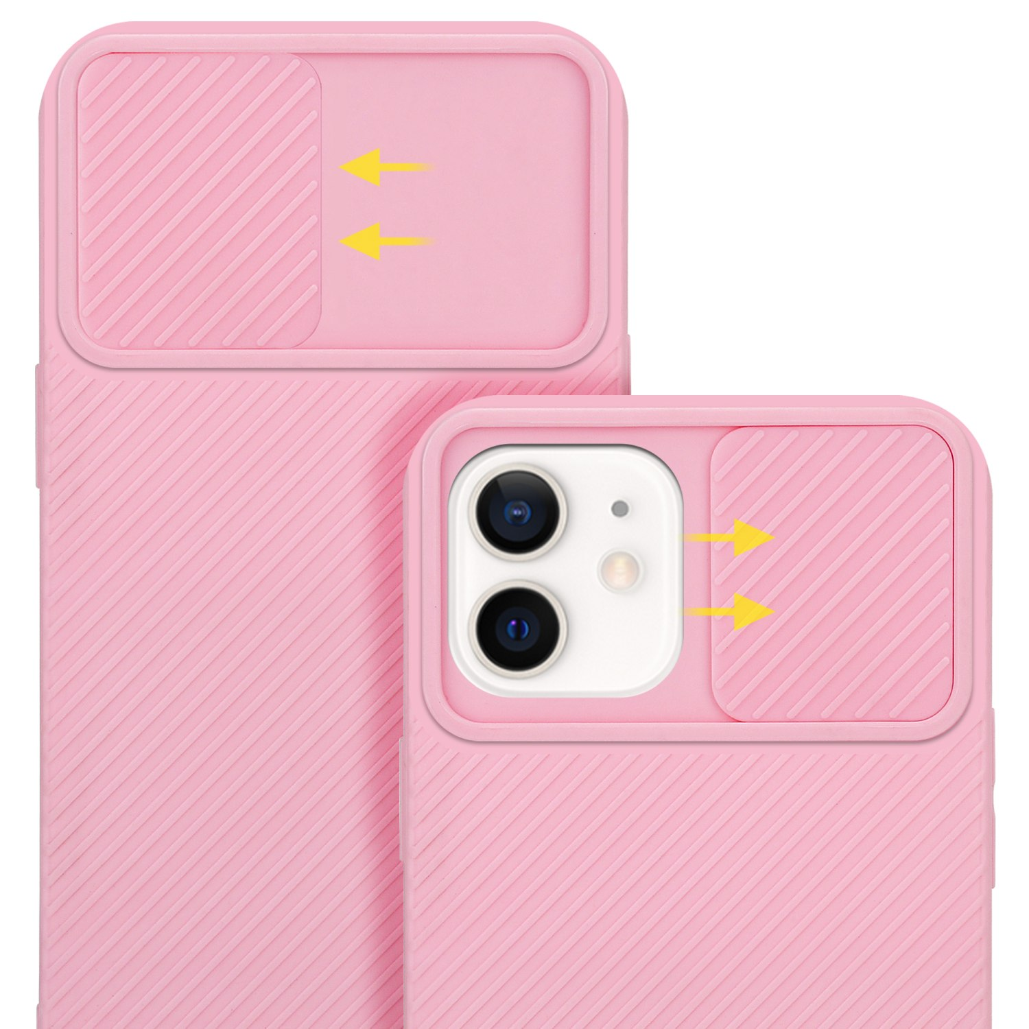 Kameraschutz, iPhone Backcover, mit Apple, CADORABO Rosa 12, Bonbon Hülle
