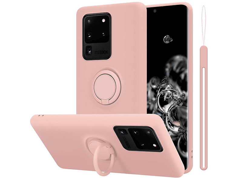 Samsung, Backcover, ULTRA, Silicone Style, Hülle PINK im Case LIQUID S20 Liquid Ring Galaxy CADORABO