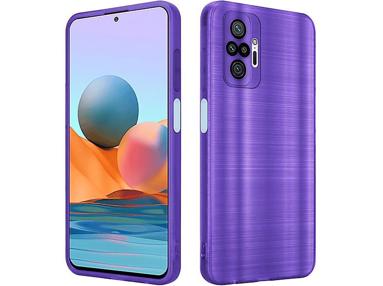 CADORABO Hülle mit Kameraschutz Brushed Design, Backcover, Xiaomi, RedMi NOTE 10 PRO, Brushed Lila