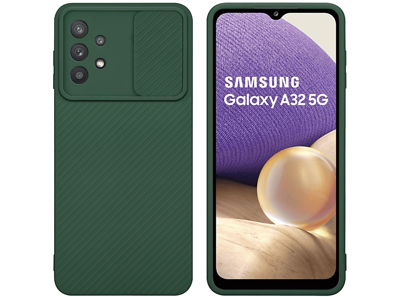 A32 Kameraschutz, Galaxy Hülle CADORABO Backcover, Bonbon mit Grün Samsung, 5G,