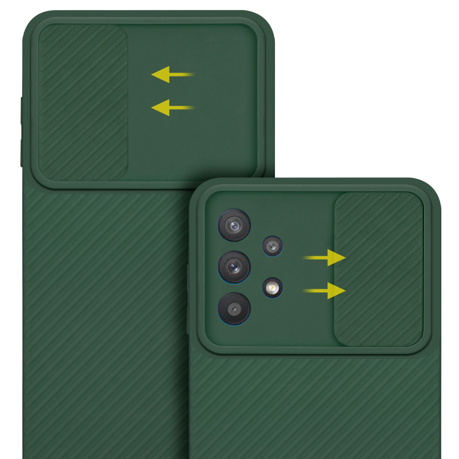 A32 Kameraschutz, Galaxy Hülle CADORABO Backcover, Bonbon mit Grün Samsung, 5G,