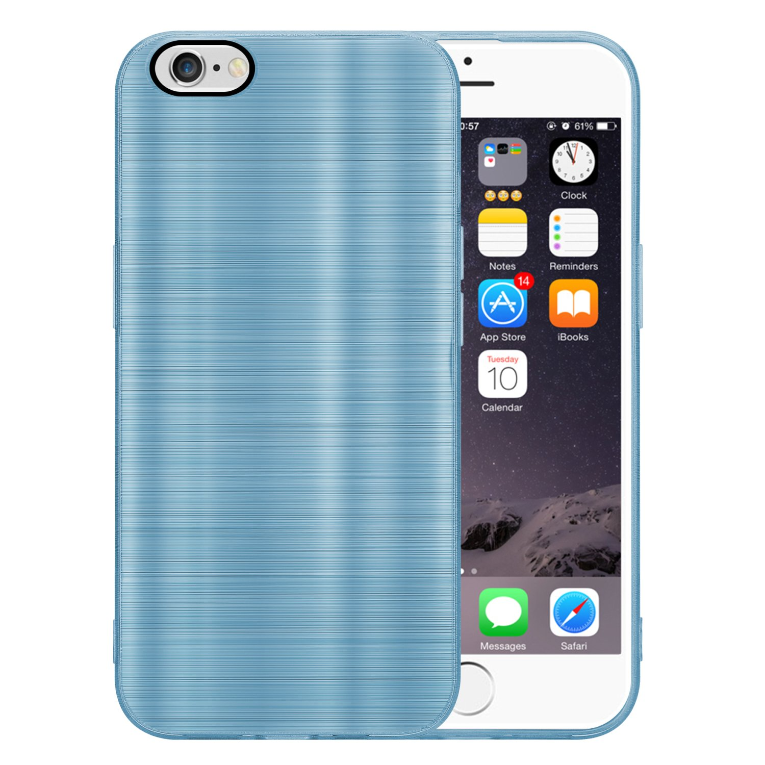 Backcover, 6S, Kameraschutz CADORABO mit / 6 Türkis iPhone Apple, Design, Hülle Brushed Brushed