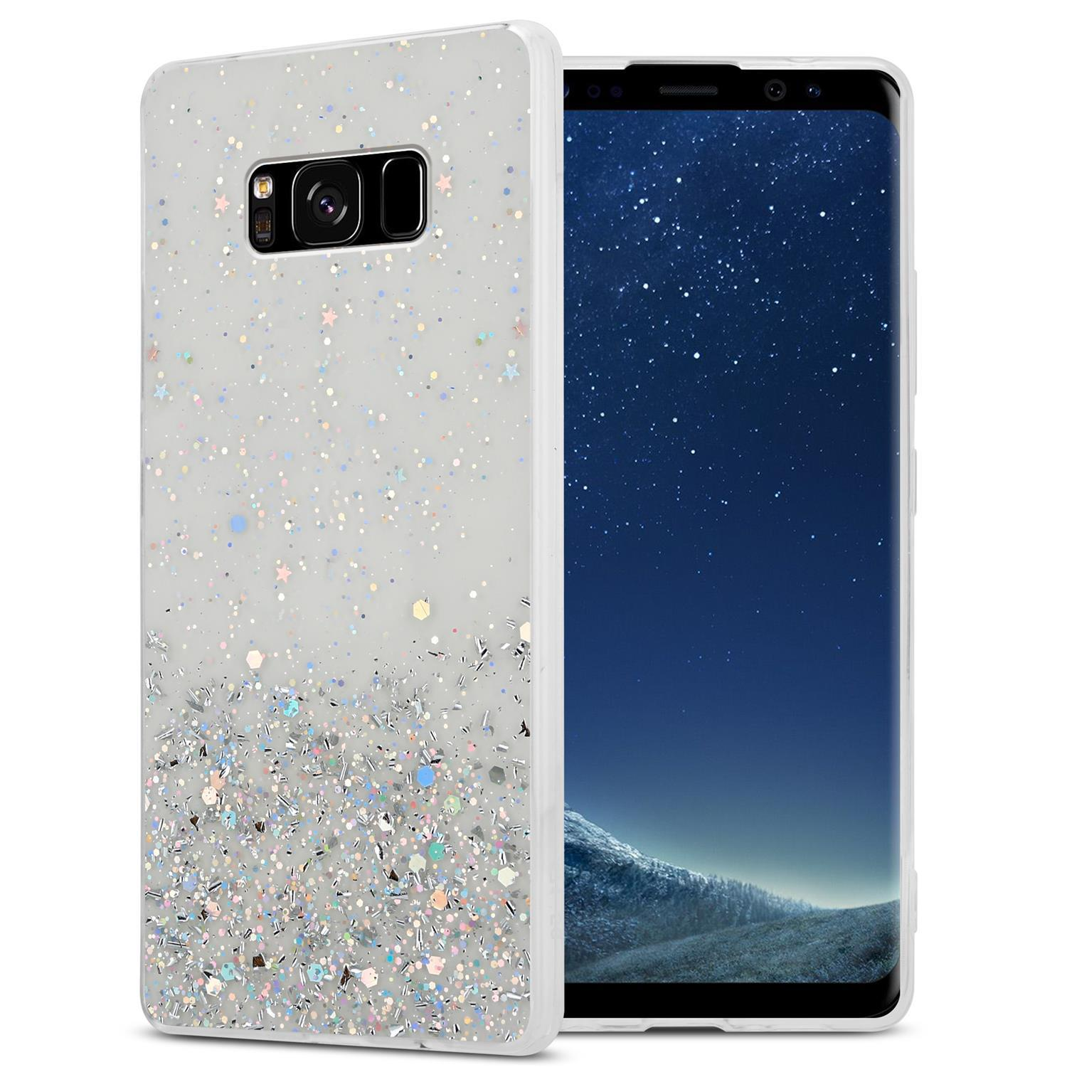 mit S8, mit Glitter, Glitter CADORABO Galaxy Transparent funkelnden Schutzhülle Samsung, Backcover,