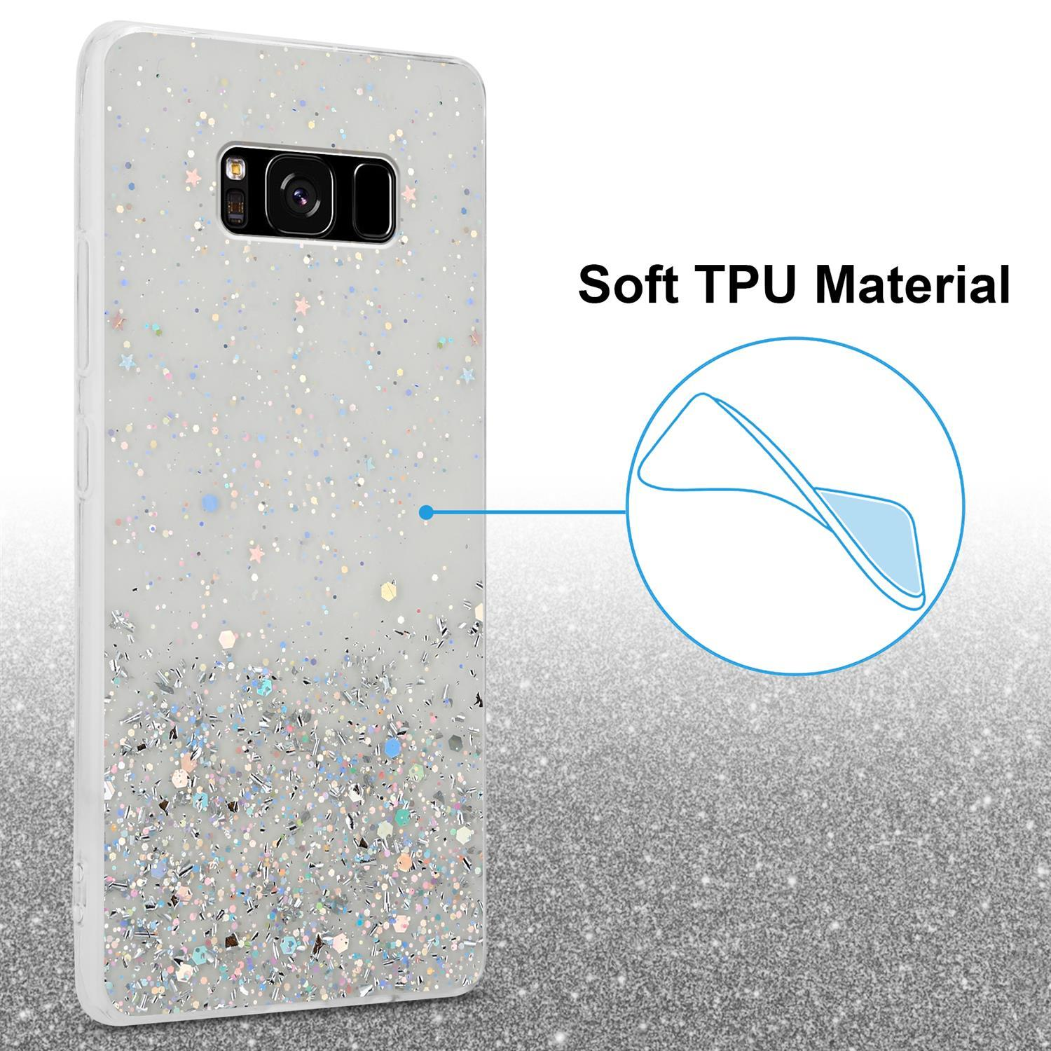 CADORABO Schutzhülle mit funkelnden Galaxy Transparent Backcover, S8, Samsung, mit Glitter, Glitter