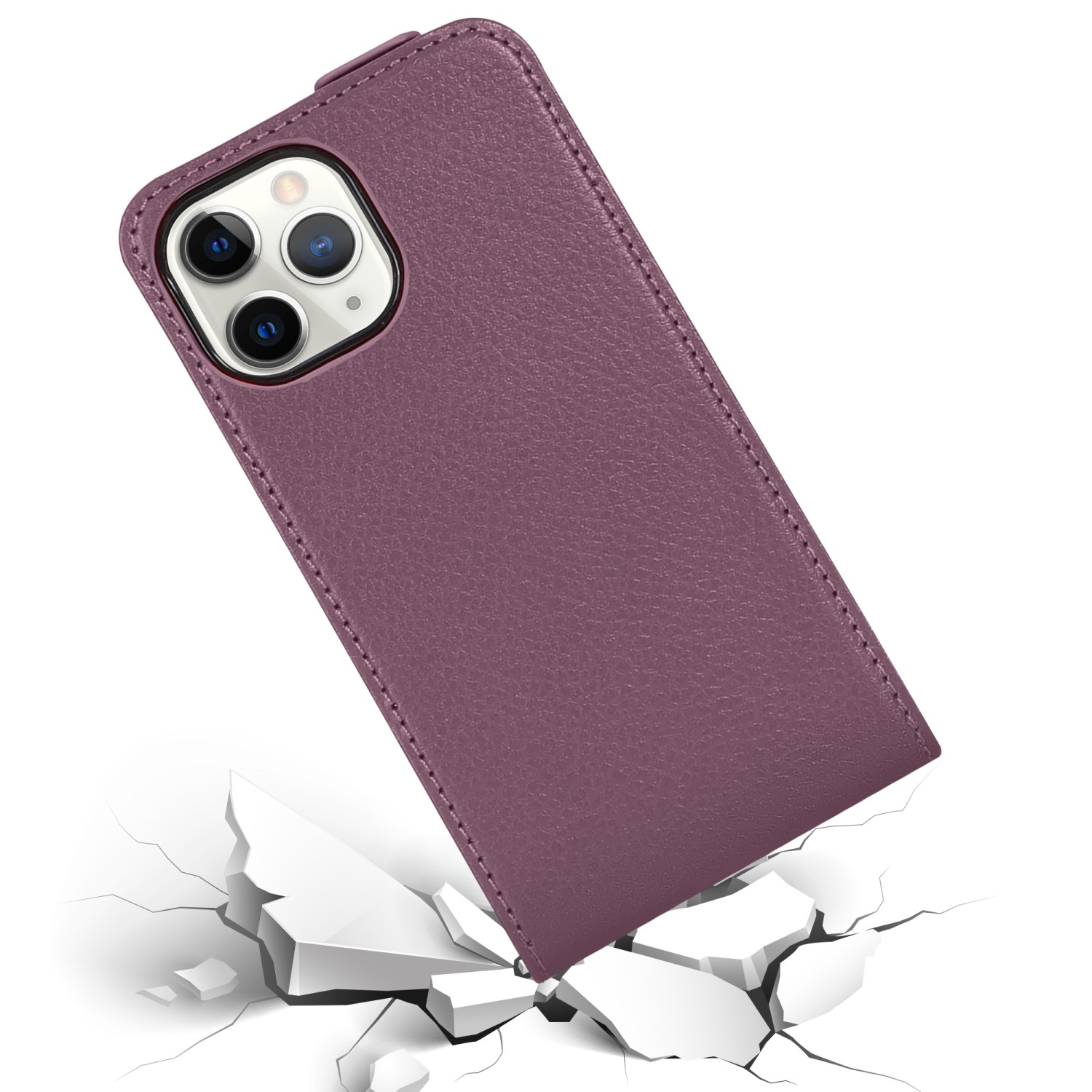 CADORABO Handyhülle im 13 VIOLETT PRO, Apple, Style, Flip Cover, iPhone FLIEDER Flip