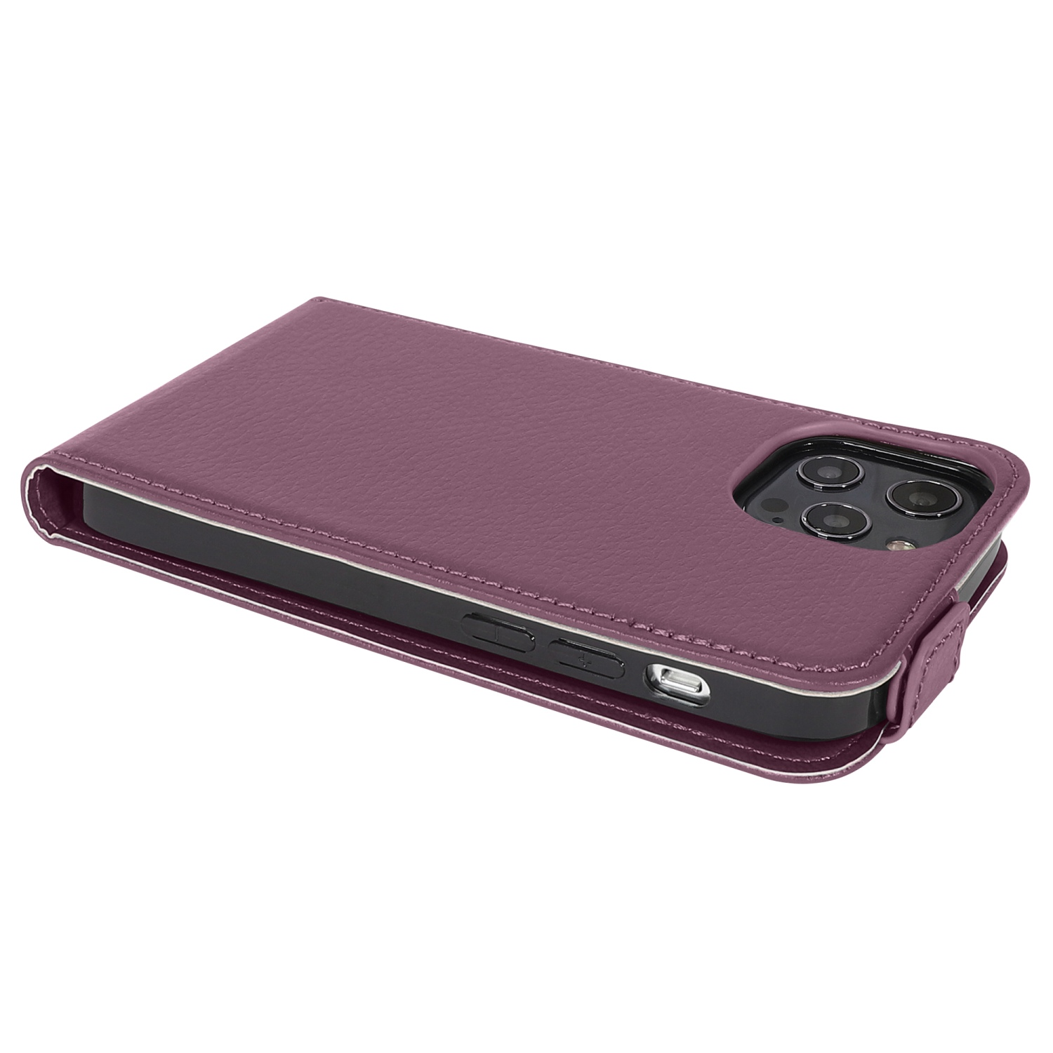 CADORABO Handyhülle Cover, im iPhone Style, PRO, 13 Apple, VIOLETT Flip FLIEDER Flip