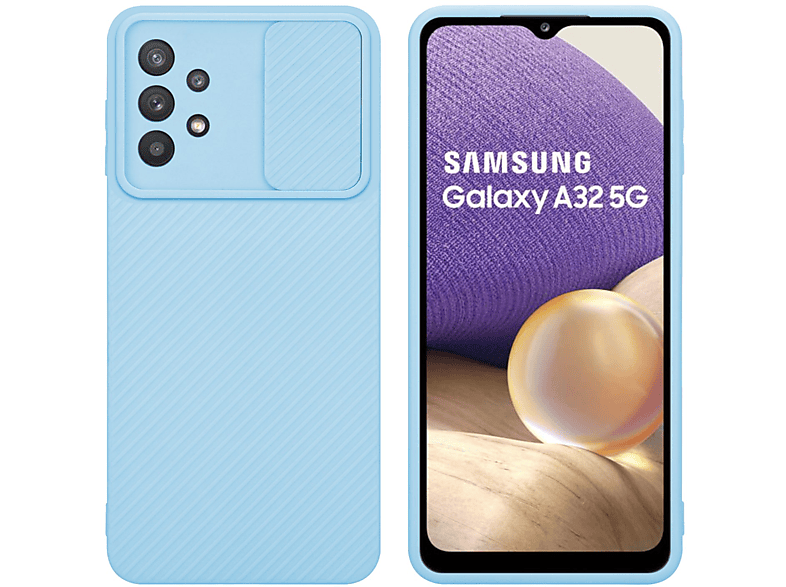 CADORABO Hülle mit Kameraschutz, Backcover, Samsung, Galaxy A32 5G, Bonbon Hell Blau