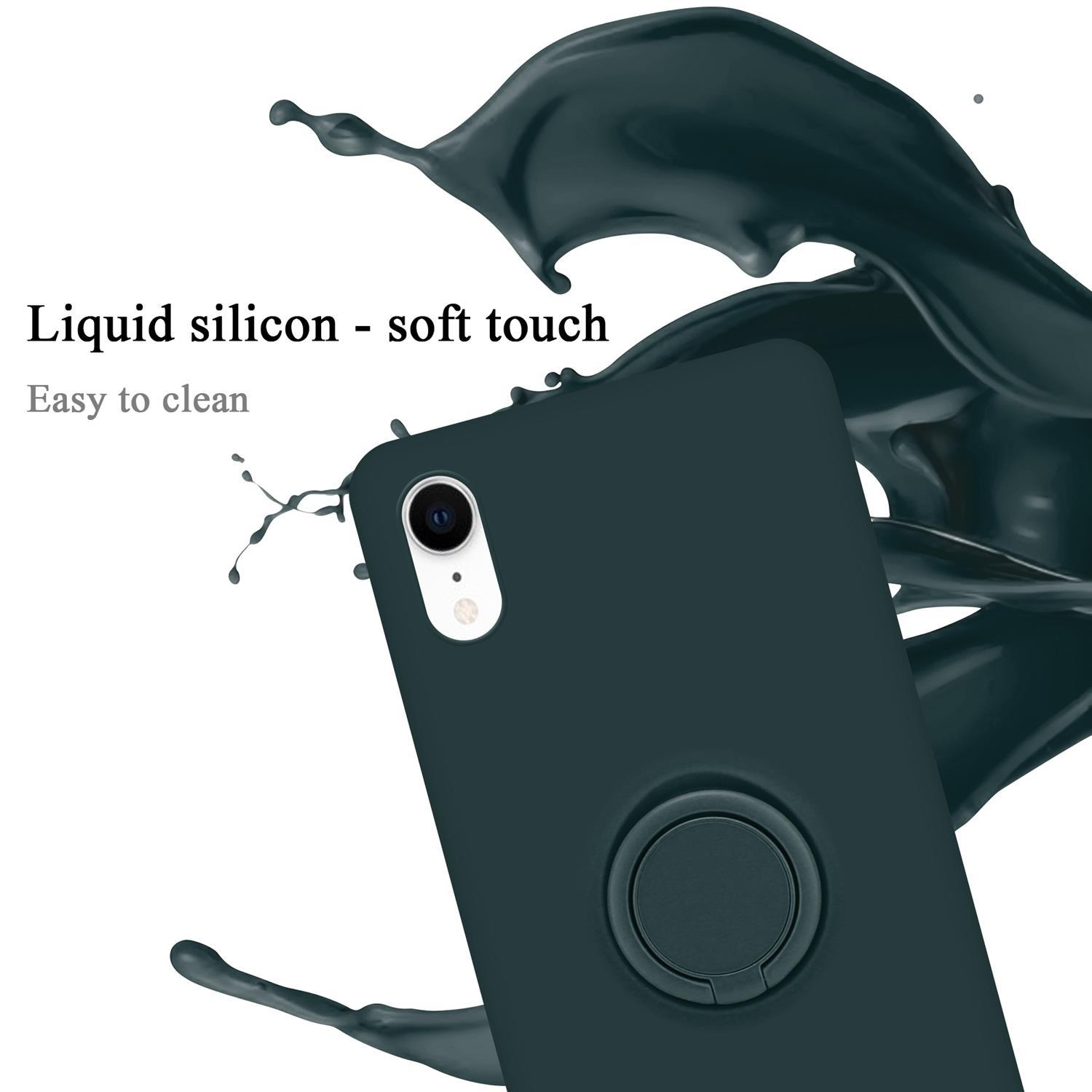 Ring CADORABO Apple, XR, Case Backcover, LIQUID im Silicone Hülle Style, iPhone GRÜN Liquid