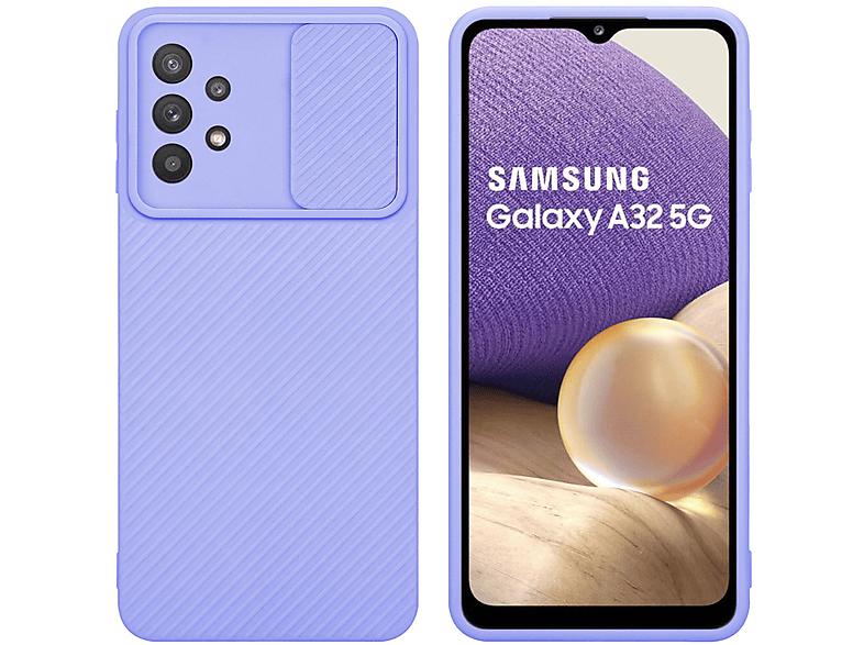 CADORABO Hülle mit Kameraschutz, Bonbon Lila Galaxy A32 Samsung, 5G, Backcover
