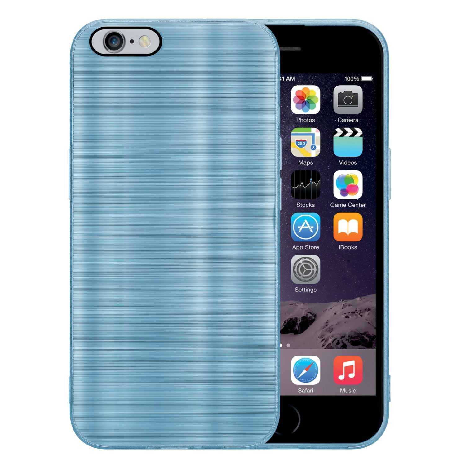 Apple, mit / Backcover, iPhone CADORABO 6S PLUS Türkis PLUS, Kameraschutz Design, Hülle Brushed 6 Brushed