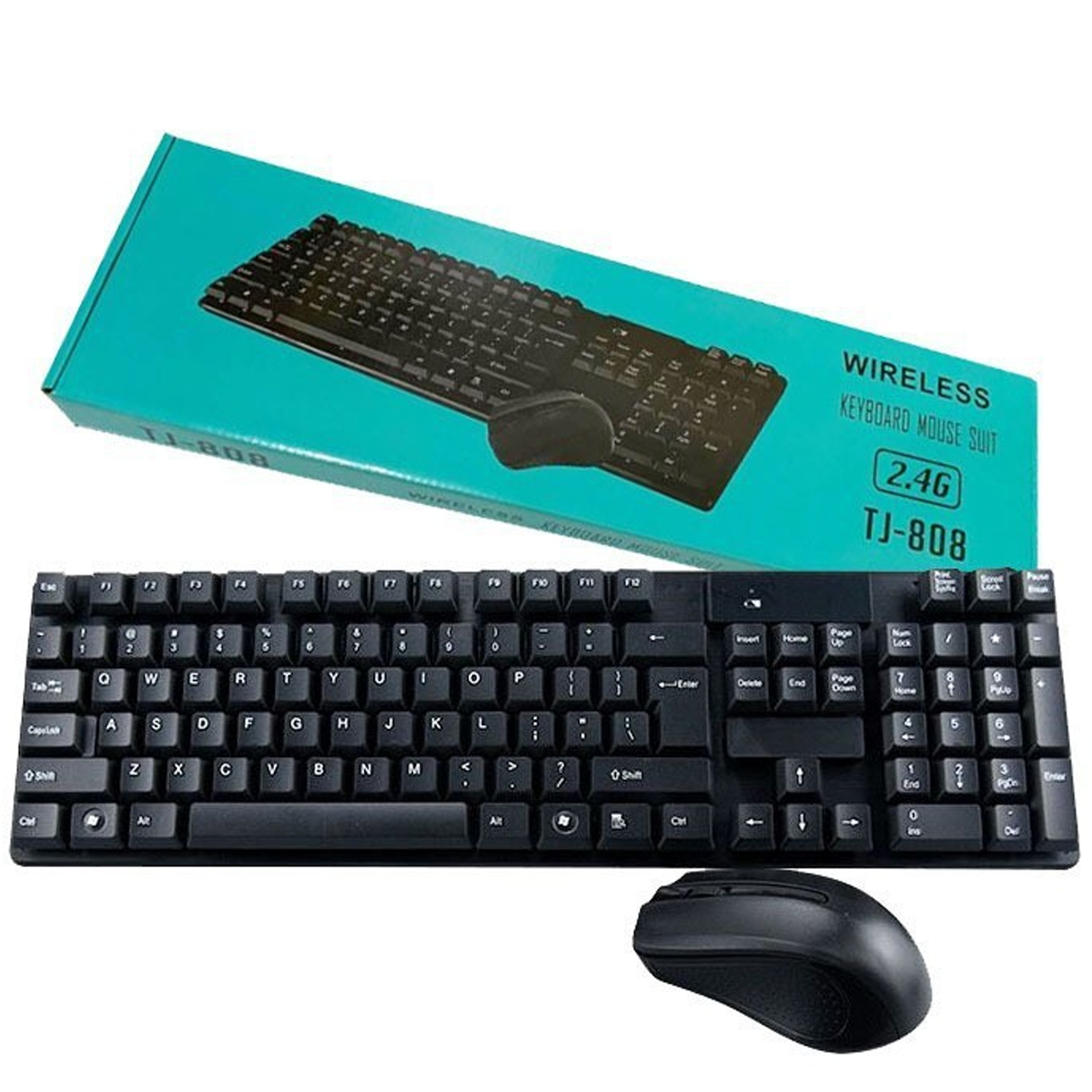 BRIGHTAKE Kompakte und Tragbare Funkmaus - schwarz Maus Tastatur Set, Perfekt Spiele Büro, und & für