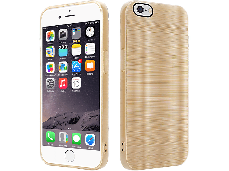 iPhone Brushed CADORABO Apple, Gold Backcover, / 6S, Hülle mit Design, Brushed 6 Kameraschutz