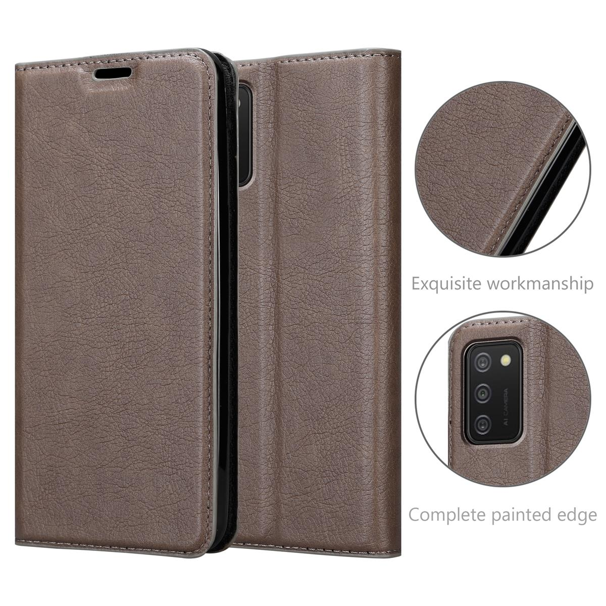 CADORABO Book Hülle Invisible Magnet, Samsung, KAFFEE BRAUN Galaxy A02s, Bookcover