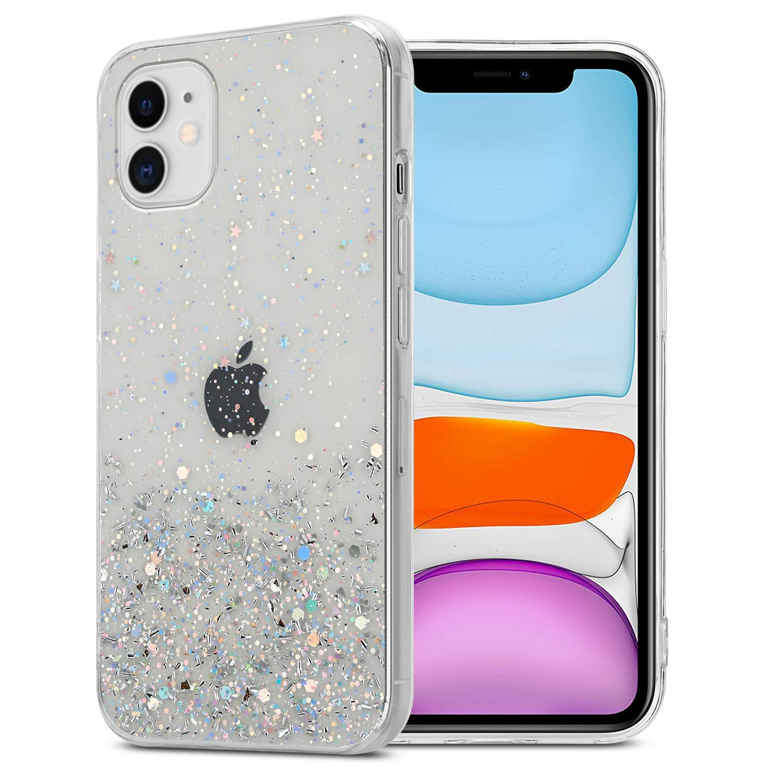 MAX, Apple, Glitter Backcover, 11 mit PRO mit Schutzhülle iPhone Glitter, funkelnden CADORABO Transparent
