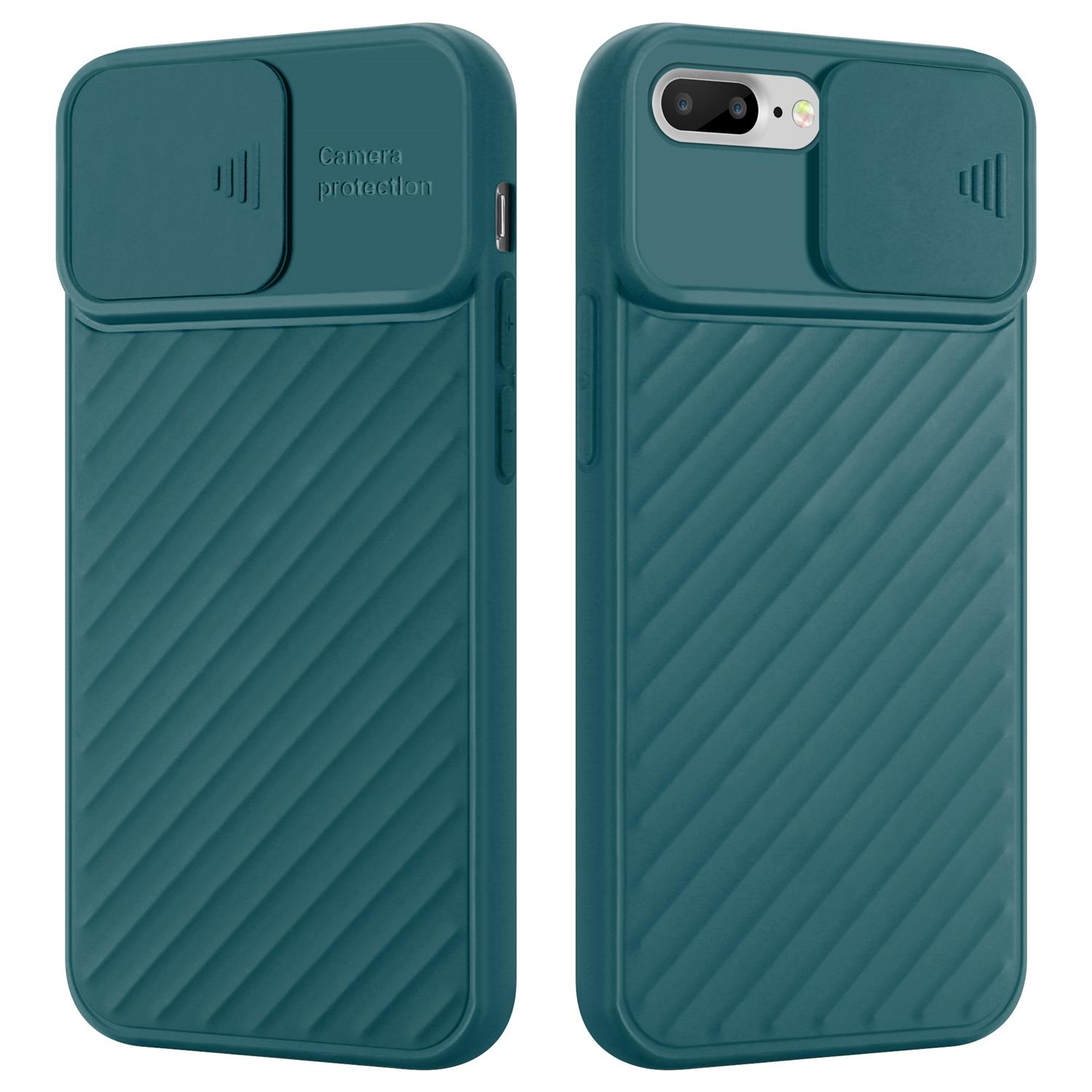 Zwei teal Handyhüllen mit Kameraabdeckung, strukturiertes Design.