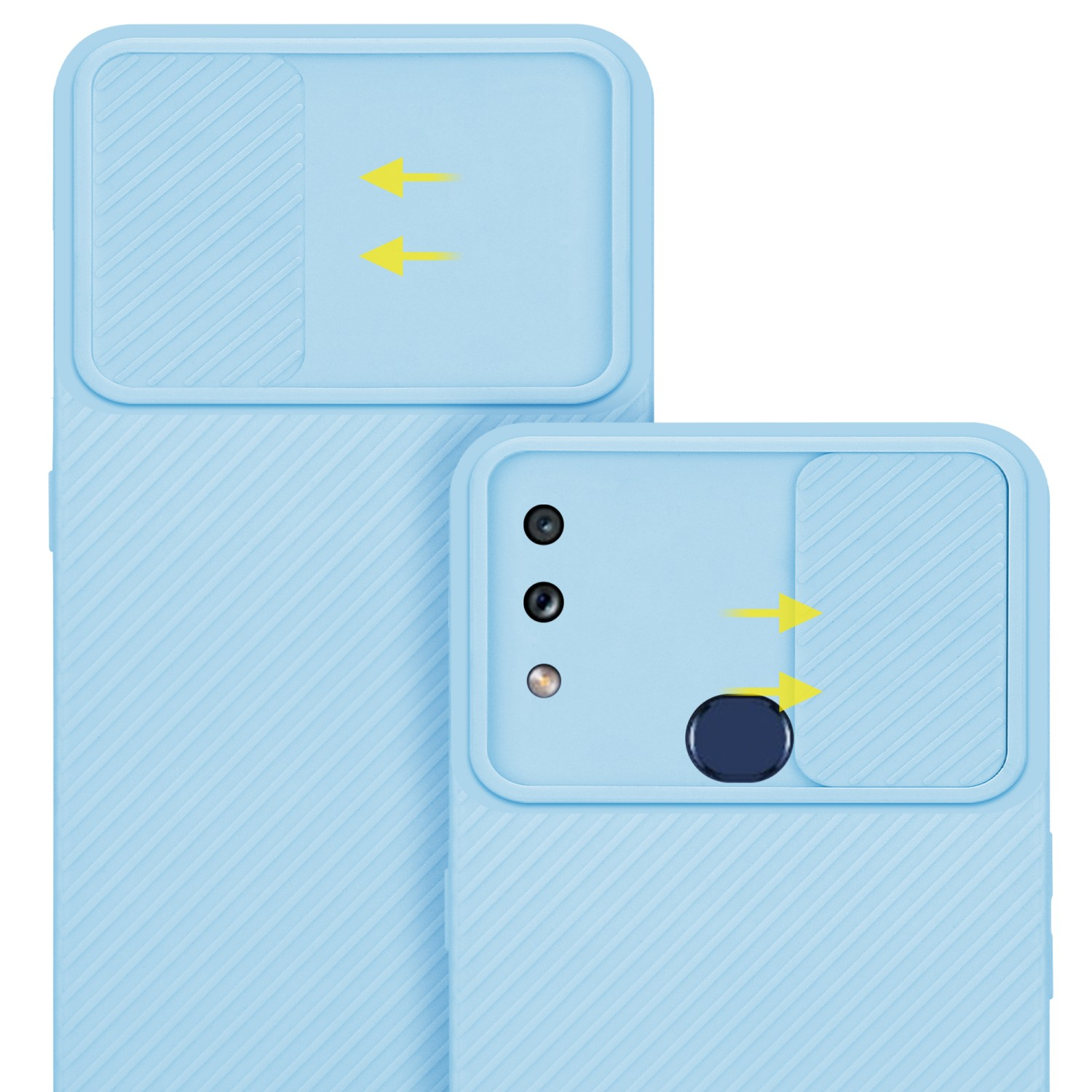 Bonbon Blau Galaxy / A10s Kameraschutz, CADORABO Backcover, mit Samsung, Hülle Hell M01s,
