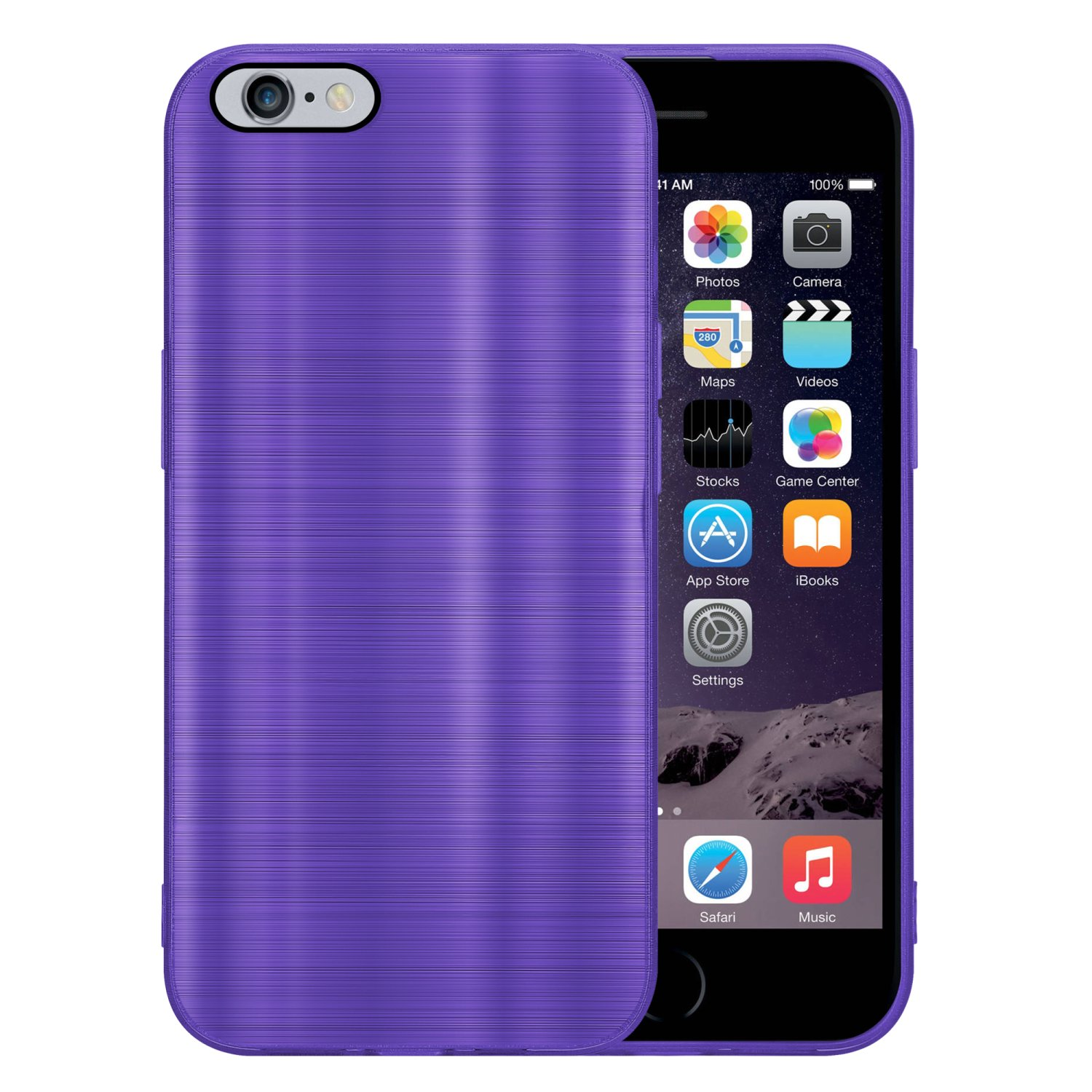 6S iPhone PLUS Kameraschutz CADORABO Design, Backcover, Apple, Brushed Hülle / PLUS, mit Brushed 6 Lila