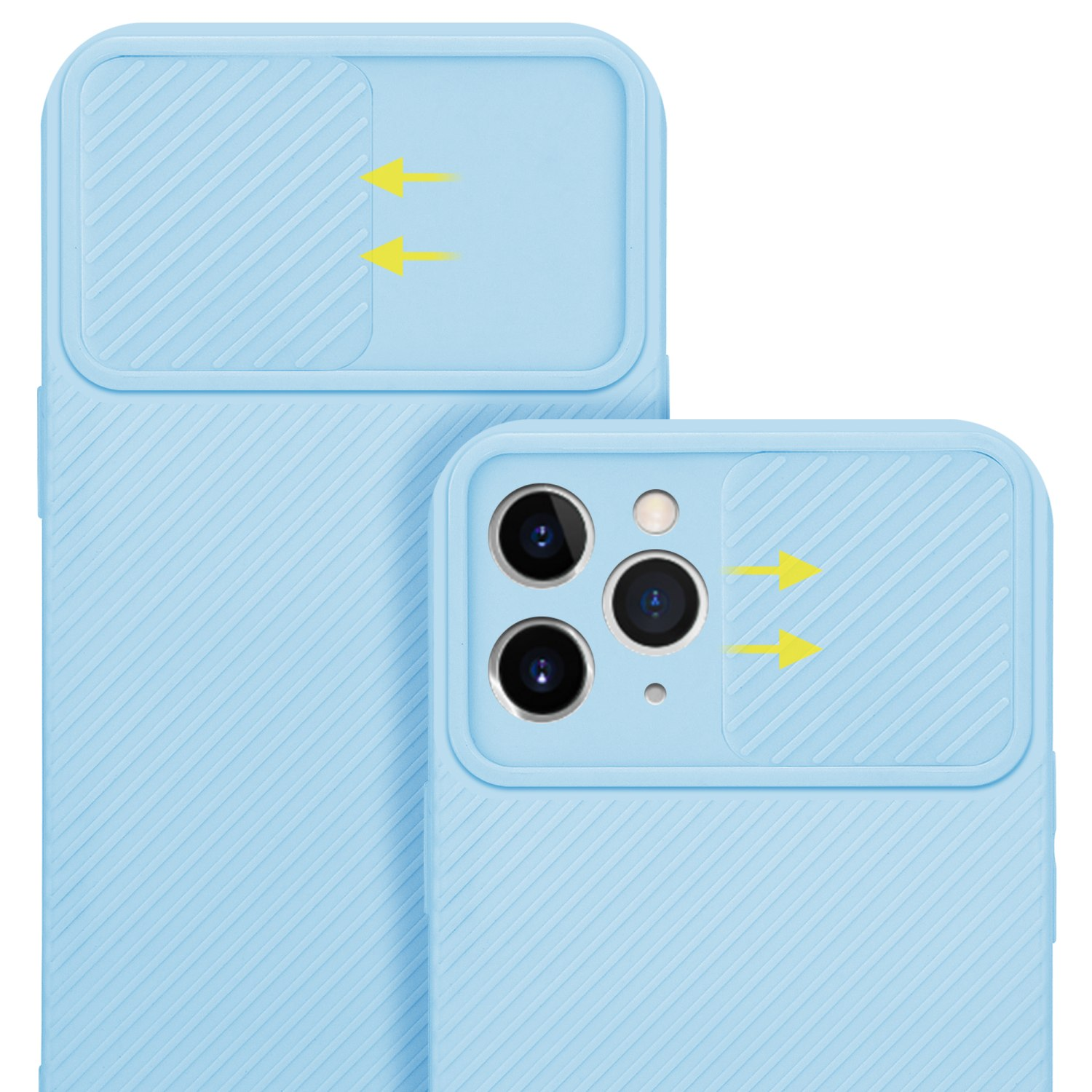 CADORABO Hülle mit Apple, PRO MAX, 11 Blau Kameraschutz, iPhone Bonbon Hell Backcover