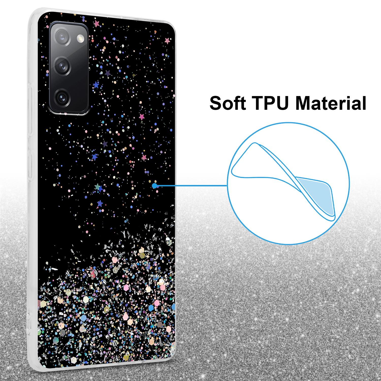 CADORABO mit Galaxy mit Schutzhülle Glitter Schwarz Samsung, Backcover, Glitter, S20 FE, funkelnden