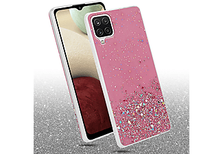 CADORABO TPU funkelnder Glitter Silikon Case, Sleeve, Samsung, Galaxy A12 / M12, Rosa mit Glitter