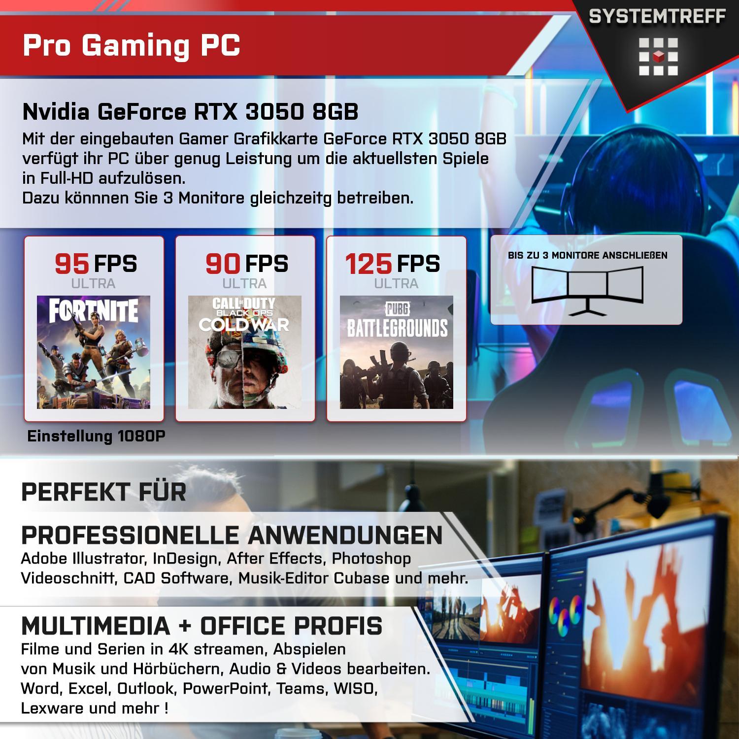SYSTEMTREFF Gaming 7600X AMD RTX mSSD, GB 8GB, 512 8 Ryzen GB GB mit Komplett 7600X, PC 3050 RAM, Komplett Nvidia 5 Prozessor, 16