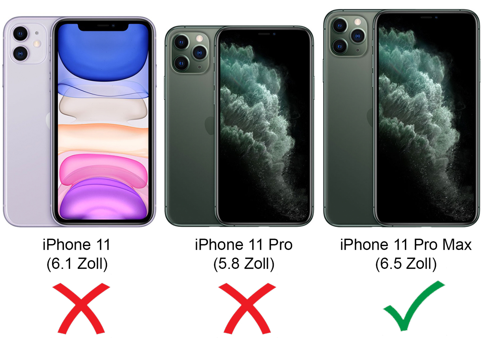 iPhone Leder Apple, Max, Cover, Full BURKLEY Pro modularem Schwarz Premium 11 Handytasche Cover, 2-in-1 mit