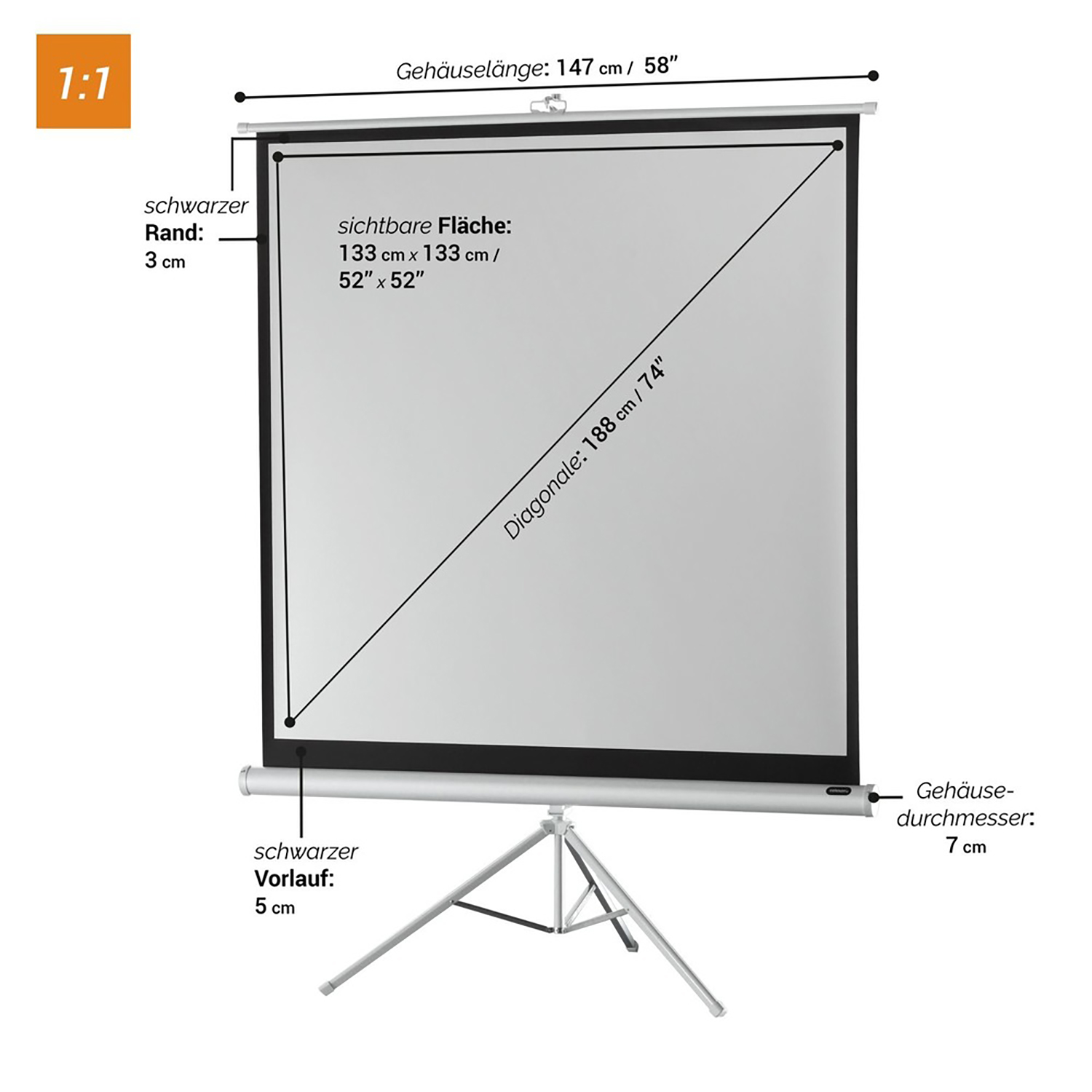 CELEXON Economy White Edition Stativleinwand