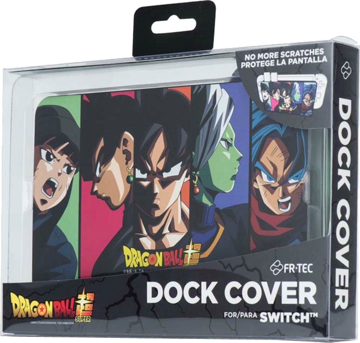 Caja de cubierta para Nintendo Switch. Con personajes de Dragon Ball Super.