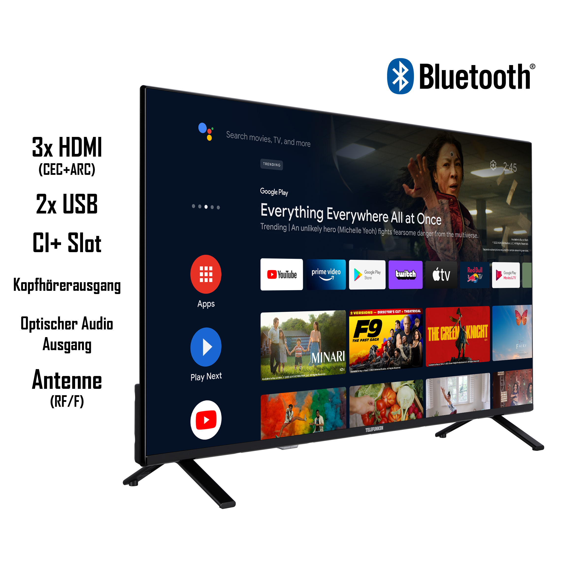 (Flat, TV) SMART LED XU43AN751S cm, 43 UHD 4K, Zoll TELEFUNKEN TV 108 /