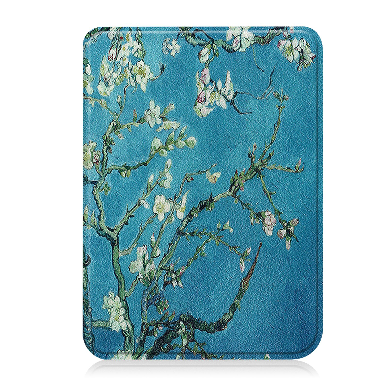 Tablethülle mit floralem Design, ähnlich einem Gemälde von Van Gogh.