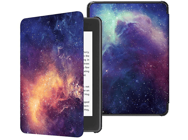 LOBWERK Hülle Schutzhülle Bookcover für Amazon Kindle 11. Generation 2022 6 Zoll Kunstleder, Mehrfarbig