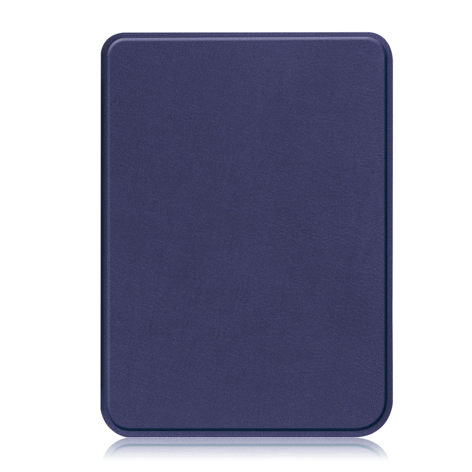 Dunkelblaue Tablet-Hülle. Die Hülle ist geschlossen und rechteckig, mit glatter, strukturierter Oberfläche.
