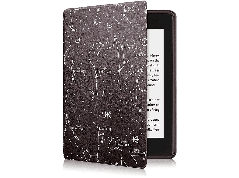 LOBWERK Hülle Schutzhülle Bookcover für Amazon Kindle 11. Generation 2022 6 Zoll Kunstleder, Mehrfarbig