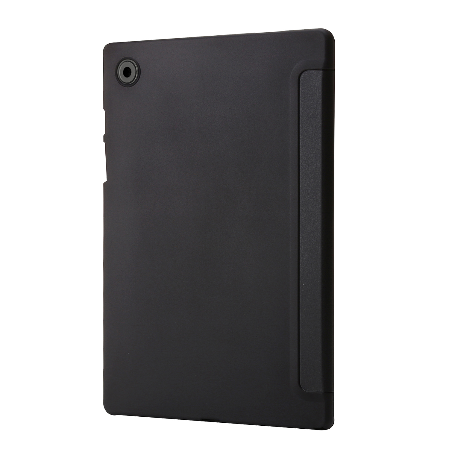 Eine schwarze Tablettasche.