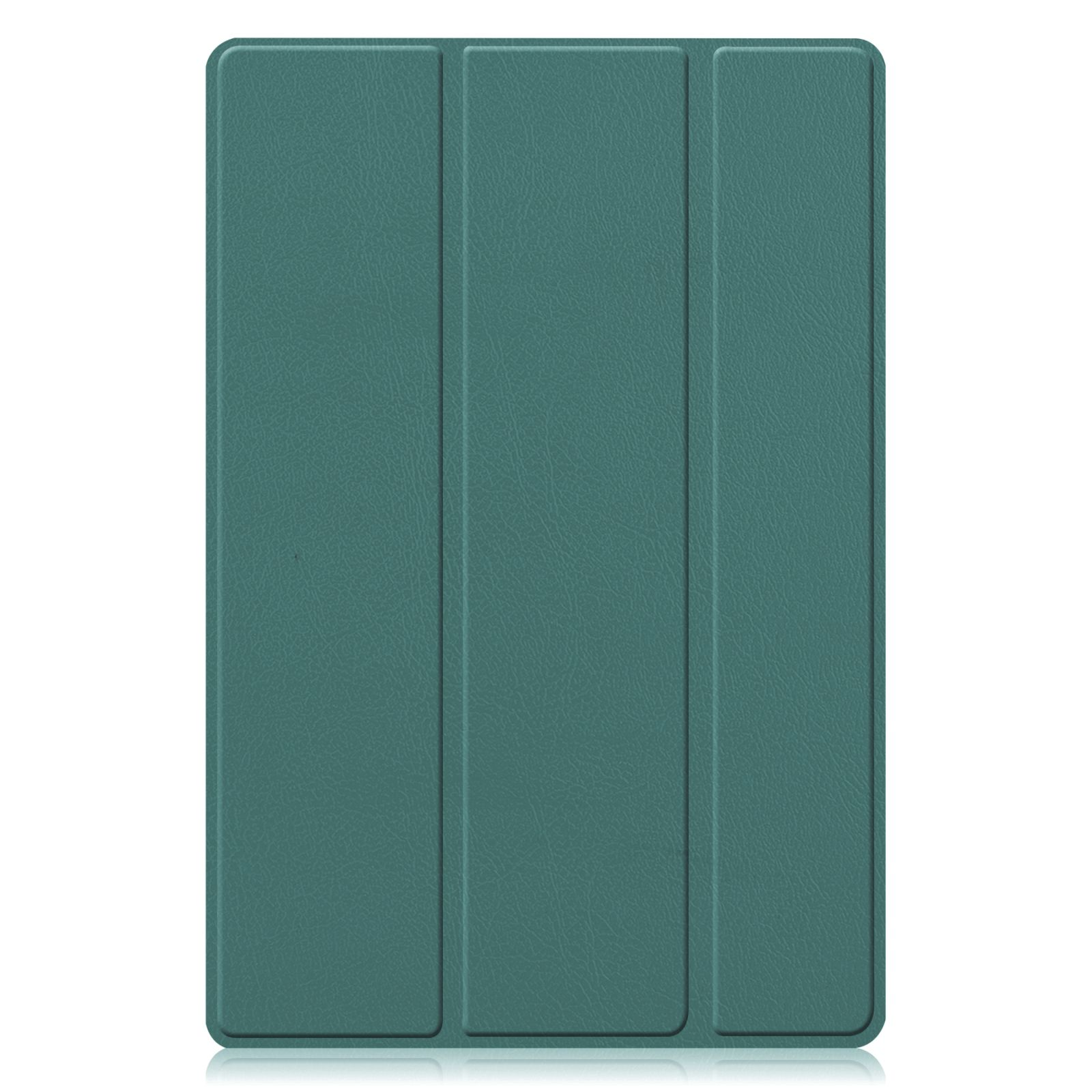 Grüne Tablet-Hülle, gefaltet. Zeigt die Innenseite der Hülle.