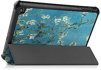 LOBWERK 2in1 Set (Schutzhülle + Schutzglas) Case Bookcover für Amazon Kindle Fire 7 12. Generation 2022 7 Zoll Kunstleder, Mehrfarbig