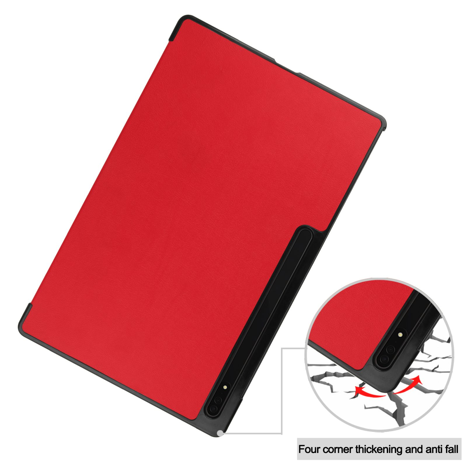 Hülle Ultra Rot für SM-X900 14.6 SM-906 Kunstleder, LOBWERK Samsung Schutzhülle Zoll S8 Bookcover Tab
